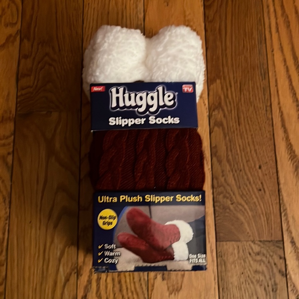 Huggle as seen on TV bottom grips and soft and cozy cabin socks.